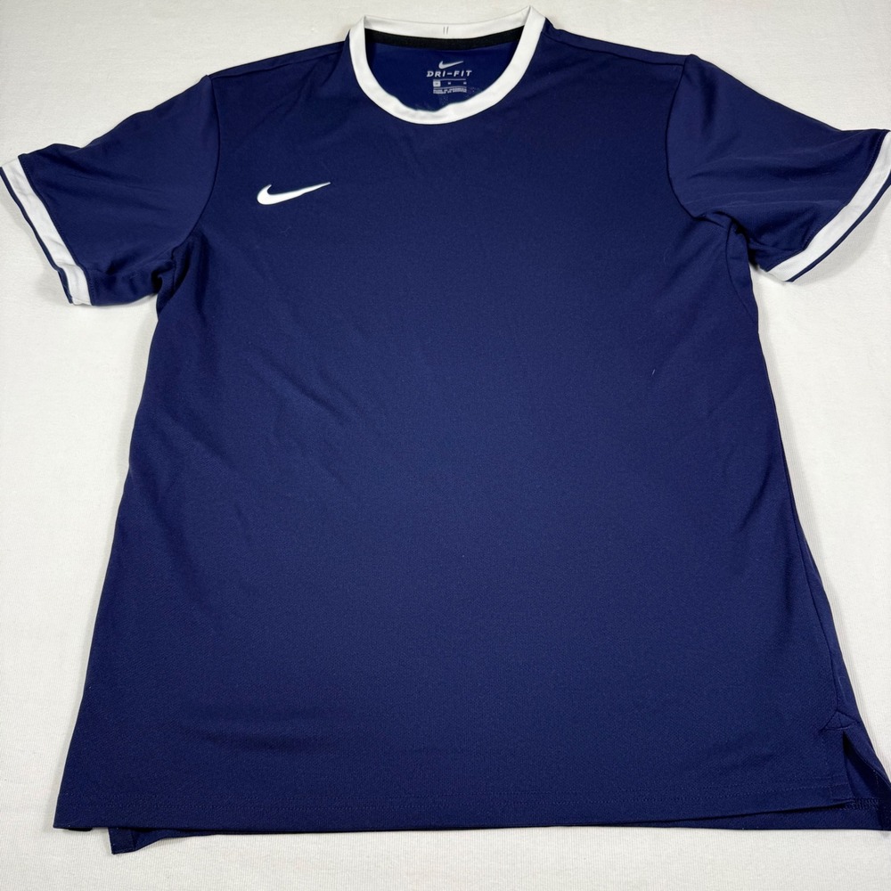 Nike Dri-FIT Soccer Jersey Medium Navy Blue Tiger Graphic 840167-420